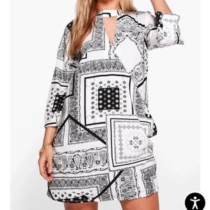 BooHoo Plus Hayley Mono Wrap Shirt Dress